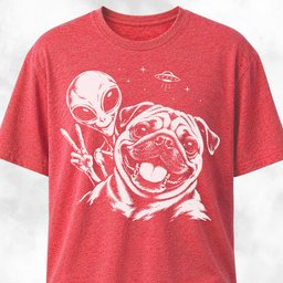 Pug Alien Selfie T Shirt Gift For Dog Lover
