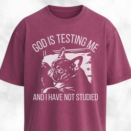 God Is Testing Me Frenchie T Shirt Gift For Dog Lover