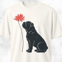 Red Flower Cane Corso T Shirt Gift For Dog Lover