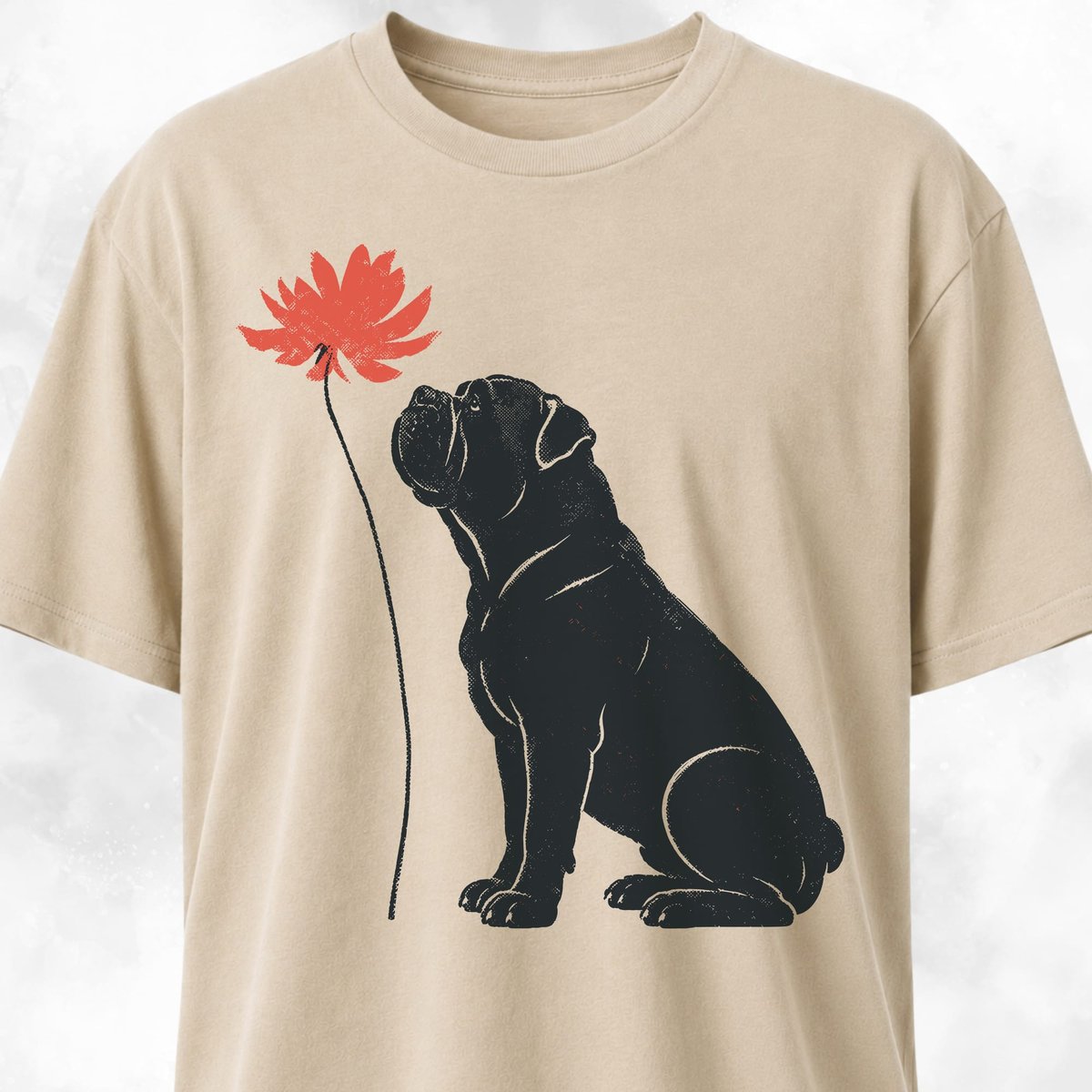 Red Flower Cane Corso T Shirt Gift For Dog Lover