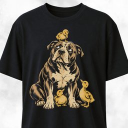 Pittie With Ducklings T Shirt Gift For Dog Lover