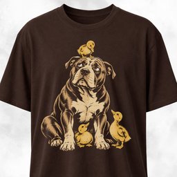 Pittie With Ducklings T Shirt Gift For Dog Lover
