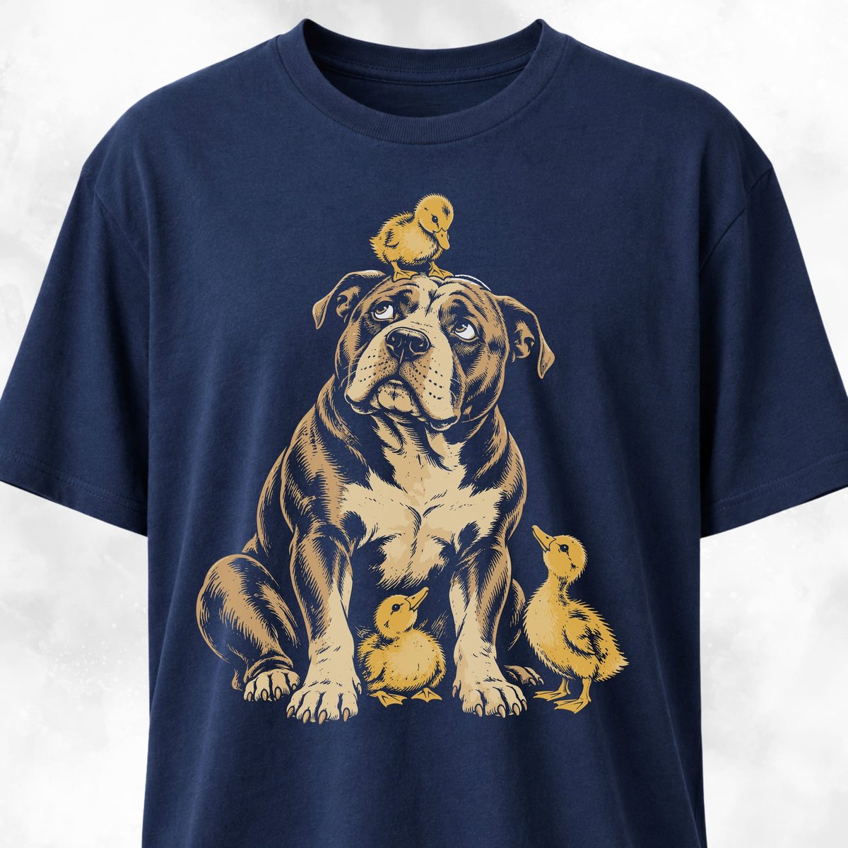 Pittie With Ducklings T Shirt Gift For Dog Lover