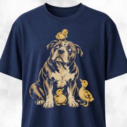 Pittie With Ducklings T Shirt Gift For Dog Lover