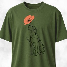 Great Dane Smelling Poppy T Shirt Gift For Dog Lover