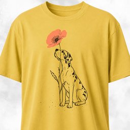Great Dane Smelling Poppy T Shirt Gift For Dog Lover