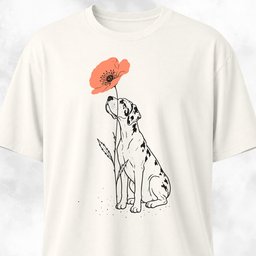 Great Dane Smelling Poppy T Shirt Gift For Dog Lover