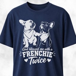 God Blessed Me With A Frenchie Twice T Shirt Gift For Dog Lover