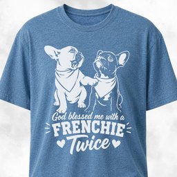 God Blessed Me With A Frenchie Twice T Shirt Gift For Dog Lover