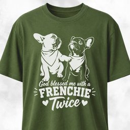 God Blessed Me With A Frenchie Twice T Shirt Gift For Dog Lover