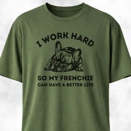 I Work Hard French Bulldog T Shirt Gift For Dog Lover