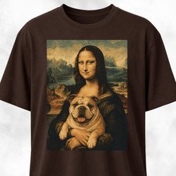 Monalisa English Bulldog Edition T Shirt Gift For Dog Lover