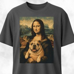 Monalisa English Bulldog Edition T Shirt Gift For Dog Lover