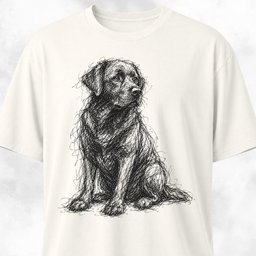 Scribble Labrador T Shirt Gift For Dog Lover