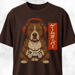 Retro Gamer Pitbull T Shirt Gift For Dog Lover