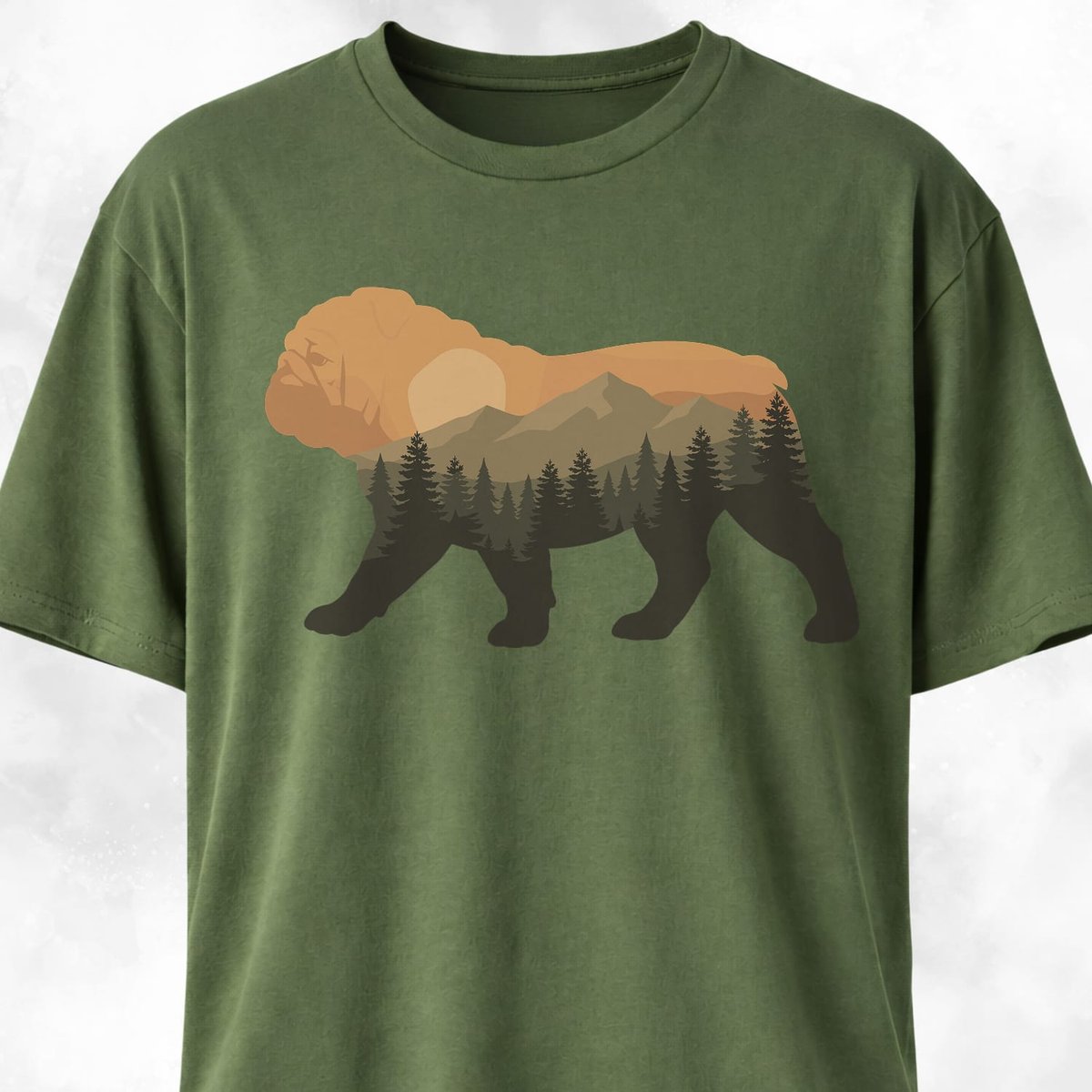 Sunset English Bulldog T Shirt Gift For Dog Lover