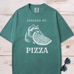 Powered By Pizza T Shirt Gift For Dog Lover