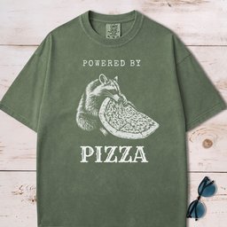 Powered By Pizza T Shirt Gift For Dog Lover