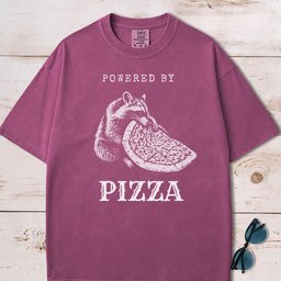 Powered By Pizza T Shirt Gift For Dog Lover