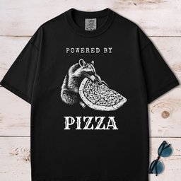 Powered By Pizza T Shirt Gift For Dog Lover