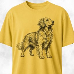 Golden Retriever Scribble T Shirt Gift For Dog Lover