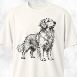 Golden Retriever Scribble T Shirt Gift For Dog Lover