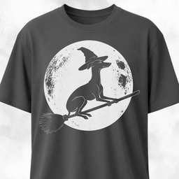 Iggy On A Broom T Shirt Gift For Dog Lover