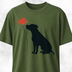 Red Flower Pitbull T Shirt Gift For Dog Lover
