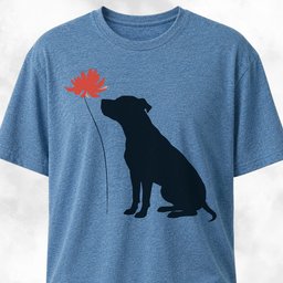 Red Flower Pitbull T Shirt Gift For Dog Lover