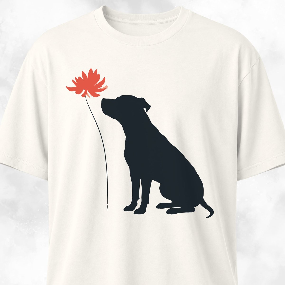 Red Flower Pitbull T Shirt Gift For Dog Lover