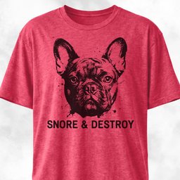 Snore And Destroy French Bulldog T Shirt Gift For Dog Lover