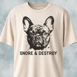 Snore And Destroy French Bulldog T Shirt Gift For Dog Lover