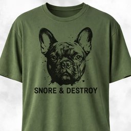 Snore And Destroy French Bulldog T Shirt Gift For Dog Lover