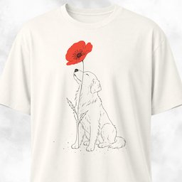 Goldie Smelling Poppy T Shirt Gift For Dog Lover