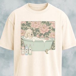 Poodle Taking A Bath T Shirt Gift For Dog Lover