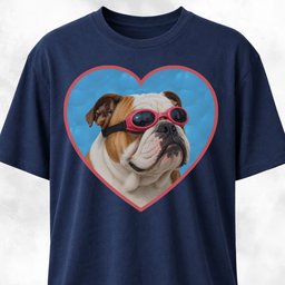 Swimming Pool Bulldog T Shirt Gift For Dog Lover
