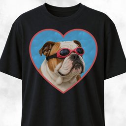 Swimming Pool Bulldog T Shirt Gift For Dog Lover