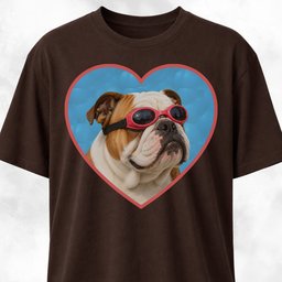 Swimming Pool Bulldog T Shirt Gift For Dog Lover
