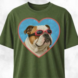 Swimming Pool Bulldog T Shirt Gift For Dog Lover
