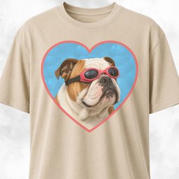 Swimming Pool Bulldog T Shirt Gift For Dog Lover