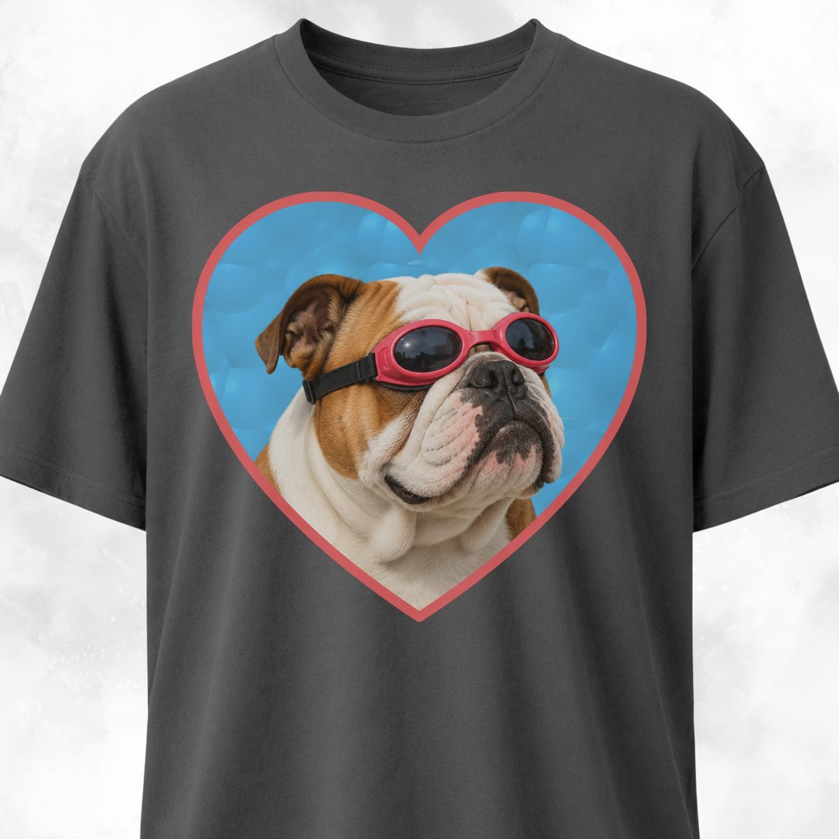 Swimming Pool Bulldog T Shirt Gift For Dog Lover