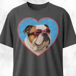 Swimming Pool Bulldog T Shirt Gift For Dog Lover