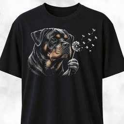 Rottweiler Blowing Dandelion T Shirt Gift For Dog Lover