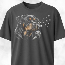 Rottweiler Blowing Dandelion T Shirt Gift For Dog Lover