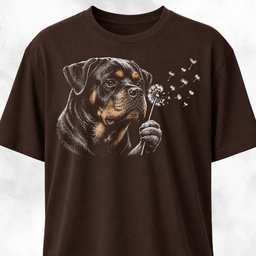 Rottweiler Blowing Dandelion T Shirt Gift For Dog Lover