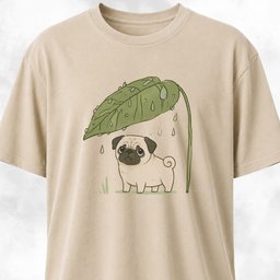 Pug Under A Leaf T Shirt Gift For Dog Lover