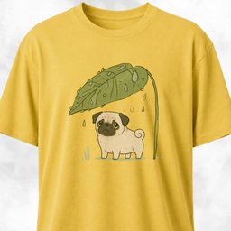 Pug Under A Leaf T Shirt Gift For Dog Lover