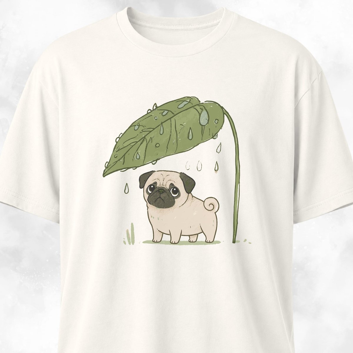 Pug Under A Leaf T Shirt Gift For Dog Lover