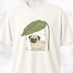 Pug Under A Leaf T Shirt Gift For Dog Lover