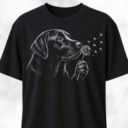 Labrador Blowing A Dandelion T Shirt Gift For Dog Lover
